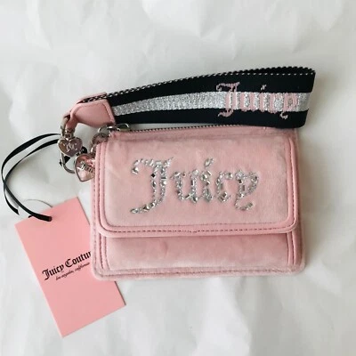 JUICY COUTURE ALL THAT GLITTERS WRISTLET with Dual FOL Pink Diamond 6.0" x 4.5" - Image 1 of 4