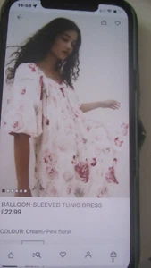 H&M 2025 white floral balloon sleebe smock dress XS £22.99 - Picture 1 of 4