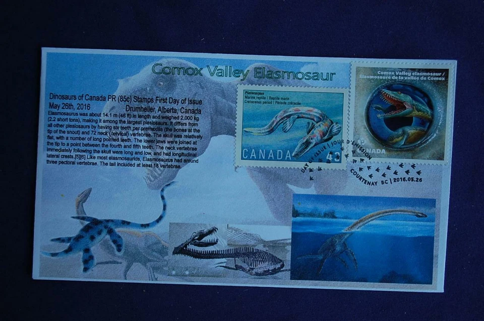 Canada Dinosaurs Elasmosaur 85c WA Stamp Combo FDC Bullfrog 09582 Sc#  W/1498 - Image 1 of 1