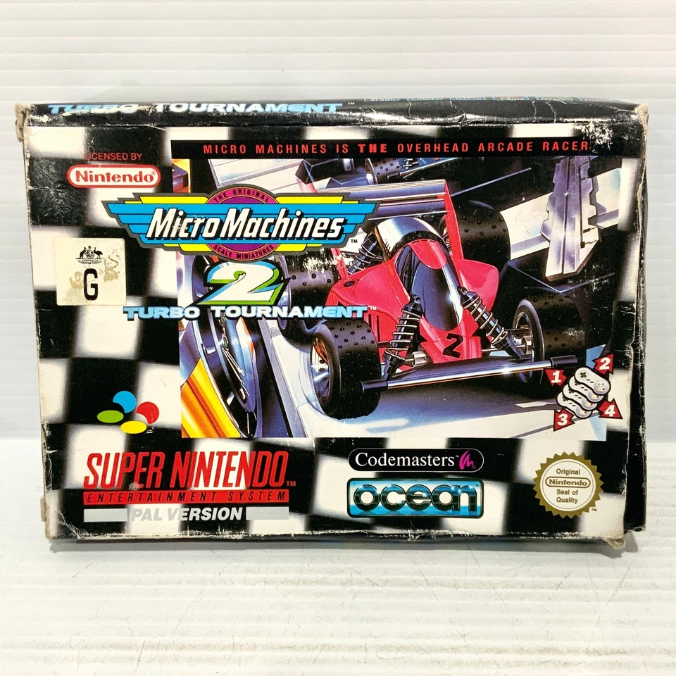 Micro Machines 2: Turbo Tournament + Box, Manual - Nintendo SNES - Tested - Image 1 of 4