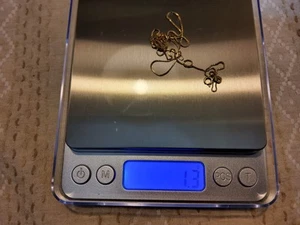 14k Gold Italian Box Chain 1.3 Grams - Picture 1 of 10