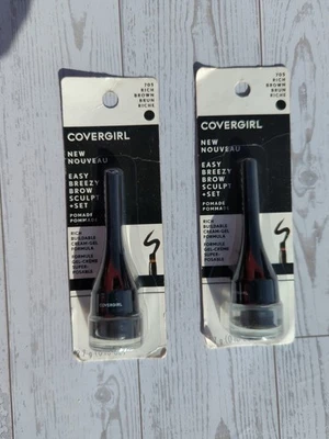 Covergirl Easy Breezy Brow Sculpt + Set Pomade 705 Rich Brown Sealed- Lot Of 2 - Image 1 of 3