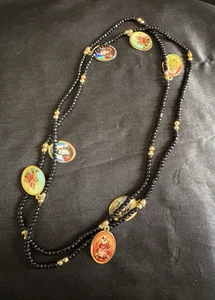 BEADS: RELIGIOUS BEADS WITH HINDI HINDU INDIAN DEITIES GODS DOUBLE SIDED - Picture 1 of 9