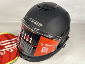 LS2 257 Valiant Solid Matte Black Visored Motorcycle Helmet NEW S - Picture 1 of 14