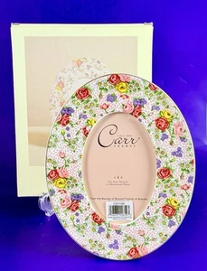 VTG Carr Picture Frame Chintz Ceramic Oval Burnes Of Boston Grannycore Spring - Picture 1 of 7