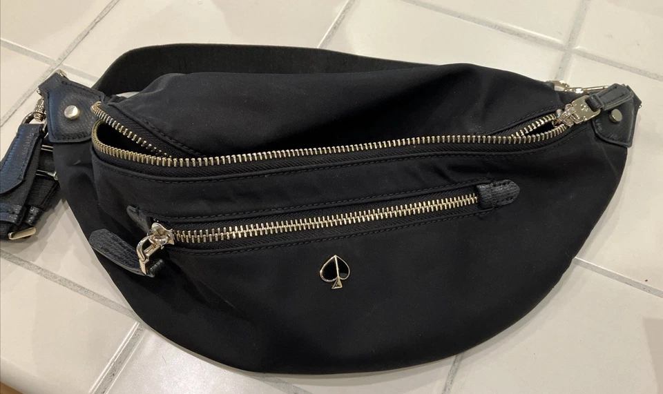 🔥Kate Spade Belt Bag Black Waist Fanny Pack Crossbody Nylon Pockets Women 🔥 - Image 1 of 1