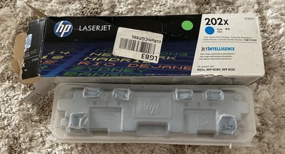GENUINE OEM HP 202X CF501X Cyan High Yield LaserJet Toner Cartridge NEW SEALED - Image 1 of 3