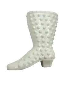 FENTON Vintage Milchglas Schuhnagel viktorianische Stiefelvase Sammlerstück Schuhdeko - Bild 1 von 9