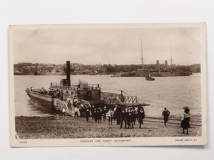 Torpoint Ferry Devonport Royal Navy Battleship Cornwall UK c1910s Photo Postcard - Picture 1 of 2