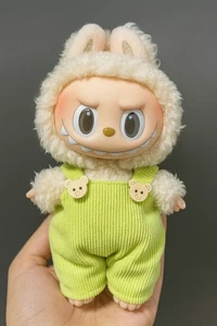 Lime Green Corduroy Overalls w/ Bear Button Accents Cute Outfit Set for Labubu - Picture 1 of 1