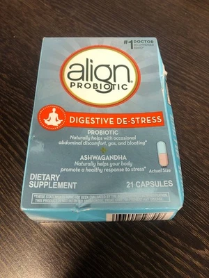 Align Digestive De-Stress Probiotic Ashwagandha Supplement 21 capsules EXP. 9/24 - Image 1 of 2