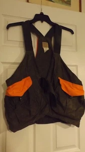 Filson Upland Hunting Vest Style 1430B Waxed Cotton with Blaze Orange Accents - Picture 1 of 7