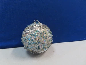JUMBO WEIHNACHTSSCHMUCK MIT PAILLETTEN UND STRASS BLAU SILBER - Bild 1 von 2