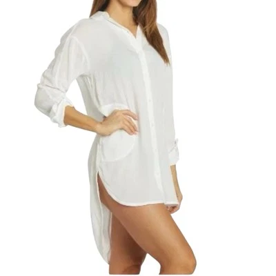 Túnica de natação nova com etiquetas Prana Scheena manga longa gazey botão frontal média - Imagem 1 de 4