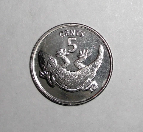 1979 Kiribati 5 cents Stump-tailed Gecko wildlife coin Cover