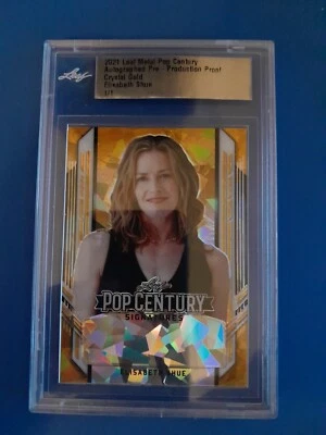 Elizabeth Shue 1/1 Gold Ice Error Proof 2021 Leaf Pop Century Leaving Las Vegas  - Image 1 of 2