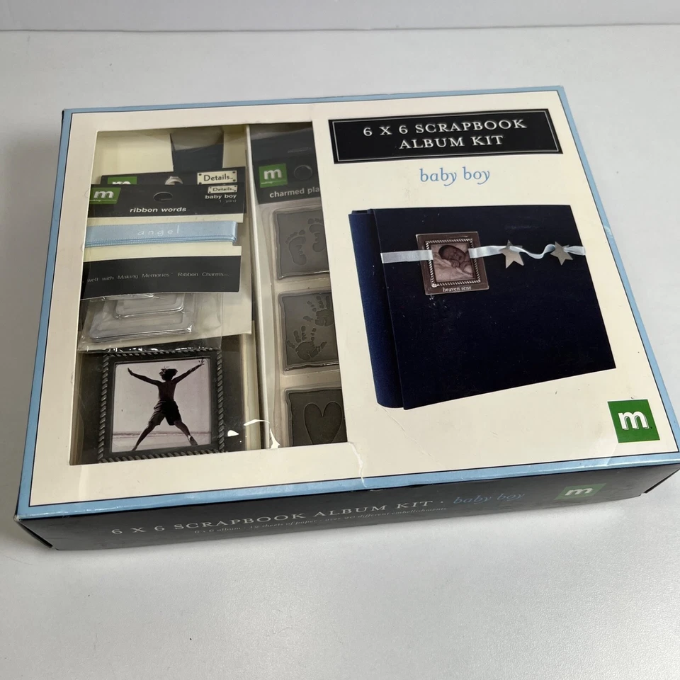 Making Memories: Kit de álbum de recortes 6x6, para bebé niño azul marino NUEVO Foto 1 de 3