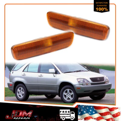 For 1999-2003 Lexus RX300 Amber Lens Front Bumper Side Marker Corner Lights 2X - Image 1 of 4