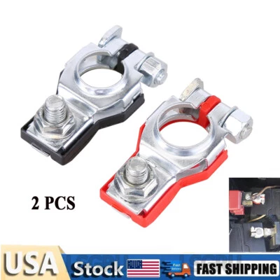 2PCS Car Battery Terminal Clamp Connectors Positive Negative Release Disconnect - Image 1 of 4