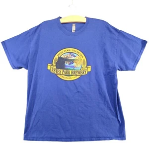 Ouray Men's Estes Park Brewery T-Shirt XL Short Sleeve Blue Crew Neck Cotton - Picture 1 of 13