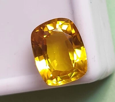 8.05 Ct Natural Montana Yellow Sapphire EGL Certified Cushion Cut Loose Gemstone - Image 1 of 4
