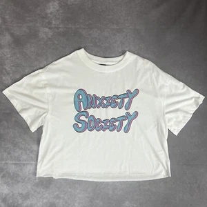 Crop Top T-Shirt "Anxiety Society" Wild Fable Baumwollshirt Gr. Medium - Bild 1 von 7