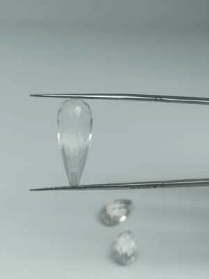 Cristal, Cristal Cuarzo Drop Checker Corte para Colgante 9 ct. Peso 20 mm Tamaño Foto 1 de 4