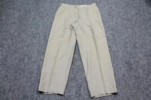 HART SCHAFFNER & MARX Pants Mens 34 Tan Pleated Khakis Casual Dress Slacks - Picture 1 of 18