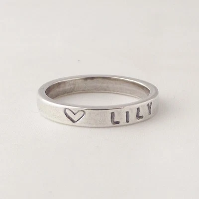 The Original Handmade Sterling Silver Personalised Name/Date Ring Unique Gift - Image 1 of 4
