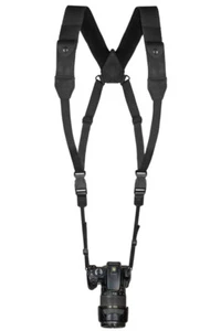 Arnés binocular para el pecho - correa de arnés de cuero para cámara con bolsillos negros - Imagen 1 de 4