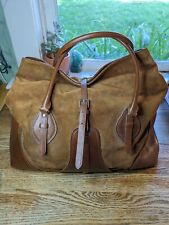 Tumi Unisex Brown Genuine Leather Suede Cowhide Carry On Shoulder Bag