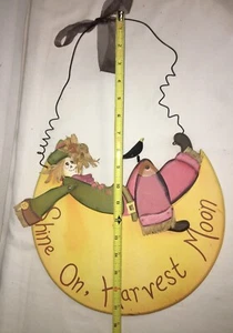 Holz Handarbeit Vogelscheuche Glanz auf Ernte Mond Wandbehang Nachlass Verkauf! - Bild 1 von 5