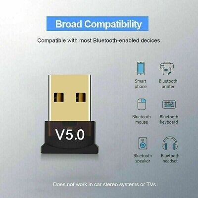 USB Bluetooth 5.0 Adapter Wireless Dongle Speed For Pc Windows 10 11 Computer Uk • 3.29£
