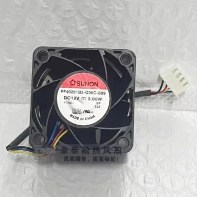 SUNON PF40281B2-Q06C-S99 4028 DC12V 3W 4CM 4-Pin Dual Ball Cooling Fan - Image 1 of 3