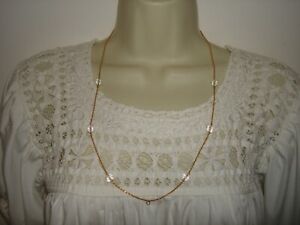 Nice R D 916/22k Yellow Pure Gold 25" Length Chain Glass Crystal Beaded Necklace