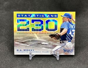 2013 Select R.A. Dickey STATISTICIANS /25 GOLD PRIZM SSP #ST11 1ST YEAR SELECT🔥
