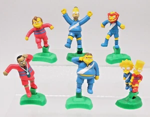 6 Simpsons Springfield Soccer Fußball Spielzeug Action Figuren Burger King 2002 - Bild 1 von 6