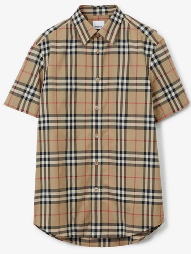 Camicia uomo Burberry Caxton a maniche corte archivio beige taglia extra small #J9