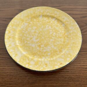 Vintage Stangl Town & Country Yellow Hand Painted Spongeware Salad Plate