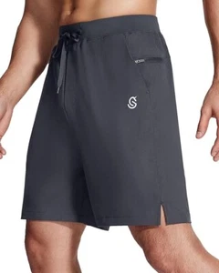 3XL - Men's Athletic Running Shorts with Zipper Pockets Quick Dry Light Gym Golf - Picture 1 of 7