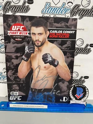 FOTOGRAFÍA FIRMADA POR CARLOS CONDIT AUTOGRAFIADA 8X10 UFC MMA - CERTIFICADO DE AUTENTICIDAD BECKETT BAS Foto 1 de 4