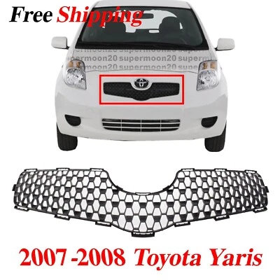 New Grille For 2007-2008 Toyota Yaris Hatchback Upper Textured Black Plastic Foto 1 de 4