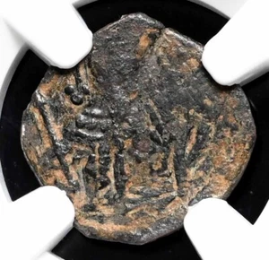 CRUSADERS, Cyprus. Richard. King of England, 1189-1199. Æ Tetarteron, NGC Fine - Picture 1 of 4