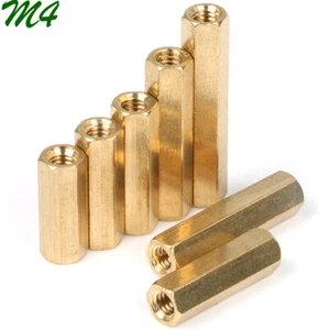 M4 Brass Female Hex Column PCB Board Isolation Standoff Support Spacer Pillar - Picture 1 of 12