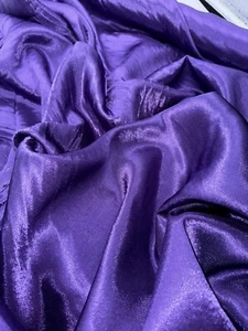 1 mtr shiny dark purple crepe back satin fabric,bridal,deco,dress..58”wide 147cm - Picture 1 of 4