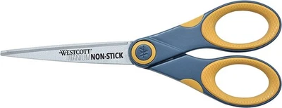 Tijeras antiadherentes Westcott hojas grises amarillas 6 veces más duraderas ideales para artes Foto 1 de 4