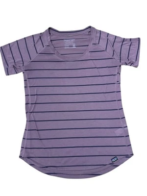 Patagonia Womens Capilene Cool Trail XS Shirt Purple Striped Short Sleeves - Image 1 of 4