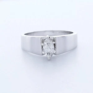 14K Gold Solitaire Engagement Ring 0.72 Carat Marquise Lab-Grown Diamond D VS1 - Picture 1 of 5