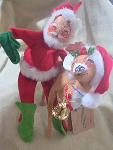 ANNALEE MOBILITEE CIERVO DOE & SANTA ~ FABRICADO EL CIERVO FUE 1991 Y SANTA 1971 - Imagen 1 de 6