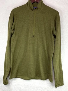 Patagonia Men’s L- Capilene Expedition Weight Polartec 1/4 Zip Base Layer Olive - Picture 1 of 9